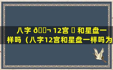 八字 🐬 12宫 ☘ 和星盘一样吗（八字12宫和星盘一样吗为什么）